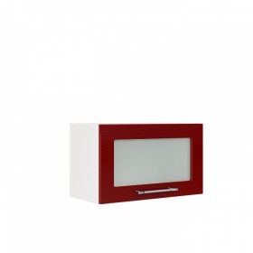 Бруклин ШВГС 600 Шкаф верхний горизонтальный со стеклом (Бетон коричневый/корпус Венге) в Черлаке - cherlak.katalogmebeli.com | фото