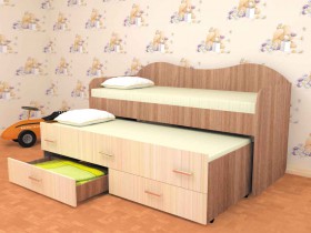 Кровать детская Нимфа двухместная 2.0 Венге/Дуб молочный в Черлаке - cherlak.katalogmebeli.com | фото 3