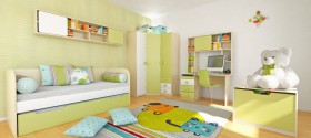 Детская комната Эппл (Зеленый/Белый/корпус Клен) в Черлаке - cherlak.katalogmebeli.com | фото 5