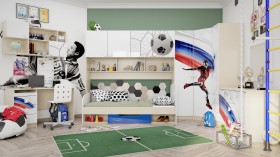 Детская комната Футбол ЧМ (Белый/Синий/корпус Клен) в Черлаке - cherlak.katalogmebeli.com | фото 2