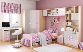 Детская комната Грэйси (Розовый/Серый/корпус Клен) в Черлаке - cherlak.katalogmebeli.com | фото 3