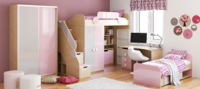 Детская комната Грэйси (Розовый/Серый/корпус Клен) в Черлаке - cherlak.katalogmebeli.com | фото 5