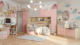 Детская комната Грэйси (Розовый/Серый/корпус Клен) в Черлаке - cherlak.katalogmebeli.com | фото 13