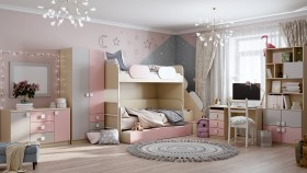 Детская комната Грэйси (Розовый/Серый/корпус Клен) в Черлаке - cherlak.katalogmebeli.com | фото 12
