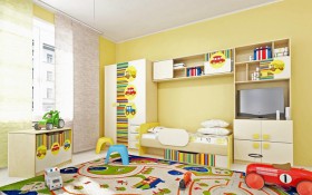 Детская комната Клаксон (Бежевый/корпус Клен) в Черлаке - cherlak.katalogmebeli.com | фото 2