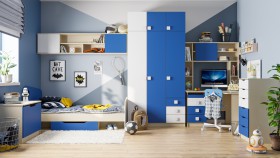 Детская комната Скай (Синий/Белый/корпус Клен) в Черлаке - cherlak.katalogmebeli.com | фото 1