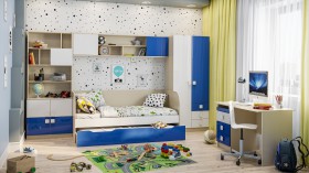 Детская комната Скай Люкс (Синий/Белый/корпус Клен) в Черлаке - cherlak.katalogmebeli.com | фото 1