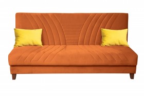 Диван-кровать "Бэлла" (велюр нео терра/подушки микровелюр желтый) в Черлаке - cherlak.katalogmebeli.com | фото 3