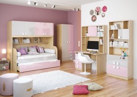 Диван-кровать Грэйси (Розовый/Серый/корпус Клен) в Черлаке - cherlak.katalogmebeli.com | фото 3