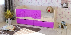 Друзья Кровать детская 2 ящика 1.6 Фиолетовый глянец в Черлаке - cherlak.katalogmebeli.com | фото 1