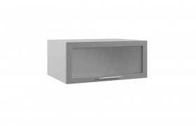 Гарда ГПГС 800 шкаф верхний горизонтальный глубокий со стеклом (Джинс/корпус Серый) в Черлаке - cherlak.katalogmebeli.com | фото