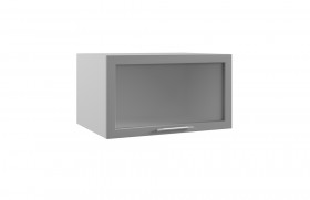 Гарда ГВПГС 800 шкаф верхний горизонтальный глубокий со стеклом высокий (Ваниль/корпус Серый) в Черлаке - cherlak.katalogmebeli.com | фото