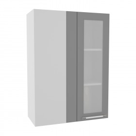 Гарда ВПУС 650 шкаф верхний угловой со стеклом высокий (Ваниль/корпус Серый) в Черлаке - cherlak.katalogmebeli.com | фото