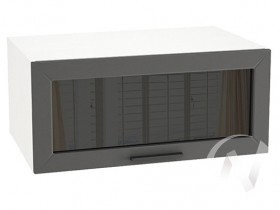 Шкаф верхний Глетчер ШВГС 810 (Маренго силк/белый/горизонт/стекло) в Черлаке - cherlak.katalogmebeli.com | фото
