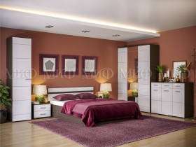 Спальня Нэнси (Венге/Белый глянец) в Черлаке - cherlak.katalogmebeli.com | фото