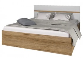 Ким кровать 1,4 (Дуб сонома/белый глянец) в Черлаке - cherlak.katalogmebeli.com | фото