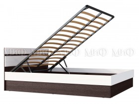 Ким кровать с подъемным механизмом 1,4 (Венге/белый глянец) в Черлаке - cherlak.katalogmebeli.com | фото 2