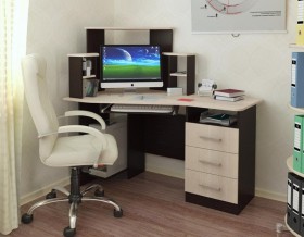 Компьютерный стол Каспер (венге/лоредо) в Черлаке - cherlak.katalogmebeli.com | фото