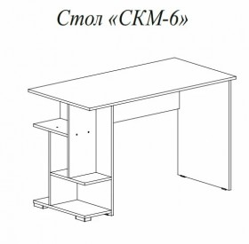 Компьютерный стол СКМ-6 белый/дуб сонома в Черлаке - cherlak.katalogmebeli.com | фото 3