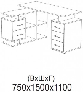 Компьютерный стол угловой СКМУ-3 белый в Черлаке - cherlak.katalogmebeli.com | фото 2