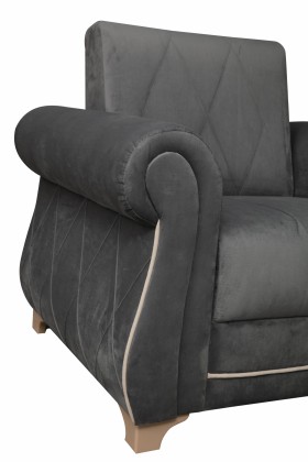 Кресло для отдыха "Порто" (велюр графит / микровельвет крем) в Черлаке - cherlak.katalogmebeli.com | фото 7