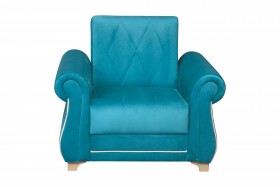 Кресло для отдыха "Порто" (велюр киви бирюза / микровельвет крем) в Черлаке - cherlak.katalogmebeli.com | фото 3