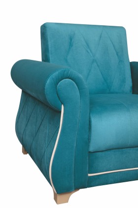 Кресло для отдыха "Порто" (велюр киви бирюза / микровельвет крем) в Черлаке - cherlak.katalogmebeli.com | фото 5
