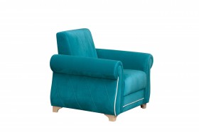 Кресло для отдыха "Порто" (велюр киви бирюза / микровельвет крем) в Черлаке - cherlak.katalogmebeli.com | фото 7