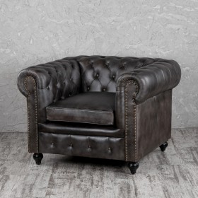 Кресло кожаное Лофт Честер (акация) в Черлаке - cherlak.katalogmebeli.com | фото
