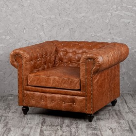 Кресло кожаное Лофт Честер (кожа буйвола) в Черлаке - cherlak.katalogmebeli.com | фото