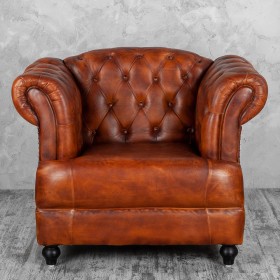 Кресло кожаное Лофт Честер-Нью (Коричневый, Рыжий) в Черлаке - cherlak.katalogmebeli.com | фото 7