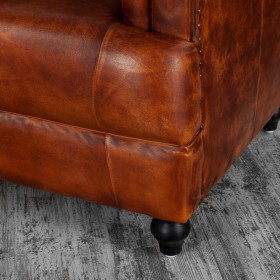 Кресло кожаное Лофт Честер-Нью (Коричневый, Рыжий) в Черлаке - cherlak.katalogmebeli.com | фото 8