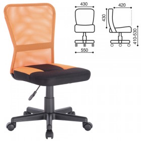 Кресло компактное BRABIX Smart MG-313 (черный, оранжевый) в Черлаке - cherlak.katalogmebeli.com | фото
