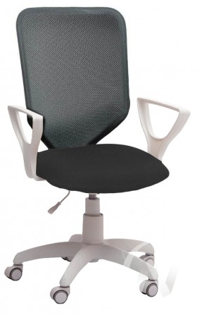 Кресло компьютерное Элегия S (белый/ткань сетка темно-серая) в Черлаке - cherlak.katalogmebeli.com | фото 1