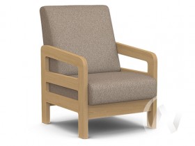 Кресло отдыха Вега-34 (бук лак/UNO CARAMEL) в Черлаке - cherlak.katalogmebeli.com | фото
