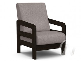 Кресло отдыха Вега-34 (венге лак/UNO ROSY-GREY) в Черлаке - cherlak.katalogmebeli.com | фото 1