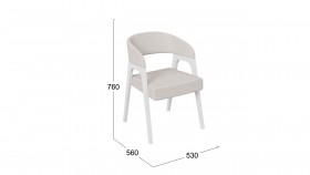 Кресло «Техас 1» (Белый матовый/Шенилл Estetica Vanille №220) в Черлаке - cherlak.katalogmebeli.com | фото 2