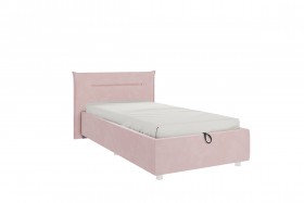 Кровать 0.9 Альба (Нежно-розовый велюр/под-мех) в Черлаке - cherlak.katalogmebeli.com | фото 1