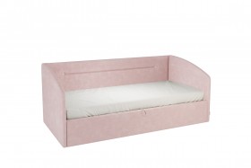 Кровать 0.9 Альба Софа (Нежно-розовый велюр) в Черлаке - cherlak.katalogmebeli.com | фото 1
