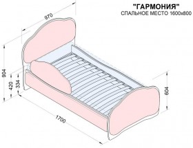 Кровать 160 Гармония 18 Бордовый (мягкий бортик) в Черлаке - cherlak.katalogmebeli.com | фото 2