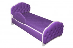 Кровать 160 Гармония 32 Фиолетовый (мягкий бортик) в Черлаке - cherlak.katalogmebeli.com | фото