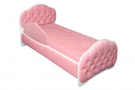 Кровать 160 Гармония 36 Светло-розовый (мягкий бортик) в Черлаке - cherlak.katalogmebeli.com | фото 1
