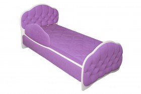 Кровать 160 Гармония 67 Светло-фиолетовый (мягкий бортик) в Черлаке - cherlak.katalogmebeli.com | фото