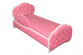 Кровать 160 Гармония 89 Розовый (мягкий бортик) в Черлаке - cherlak.katalogmebeli.com | фото