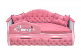 Кровать 160 серии Иллюзия 2 ящика 36 Розовый (мягкий бортик/подушки) в Черлаке - cherlak.katalogmebeli.com | фото 1
