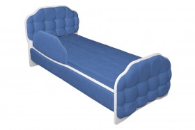 Кровать 170 Атлет 29 Синий (мягкий бортик) в Черлаке - cherlak.katalogmebeli.com | фото