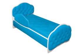 Кровать 170 Гармония 84 Ярко-голубой (мягкий бортик) в Черлаке - cherlak.katalogmebeli.com | фото
