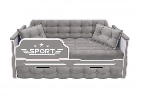Кровать 170 серии Спорт 1 ящик 45 Серый (подушки) в Черлаке - cherlak.katalogmebeli.com | фото 1