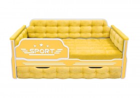 Кровать 170 серии Спорт 1 ящик 74 Жёлтый (мягкие боковые накладки) в Черлаке - cherlak.katalogmebeli.com | фото