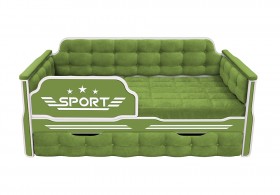 Кровать 170 серии Спорт 1 ящик 76 Зелёный (мягкие боковые накладки) в Черлаке - cherlak.katalogmebeli.com | фото 1